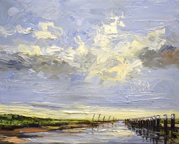 Sonja Brussen – waddensun – 40 x 50 cm – olieverf op doek