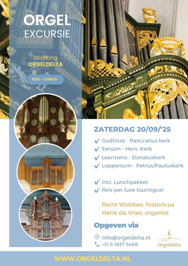 affiche orgelexcursie Stichting Orgeldelta